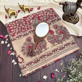 Vriksham Pink & Skin Color Kalamkari Cotton Saree With Gatti Border-VS4540